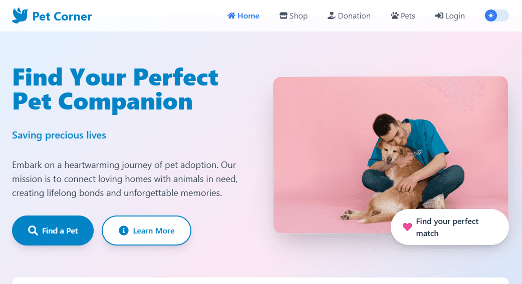 pet adoption shop project